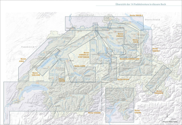 Regionen-Karte Buch 'Paddelland Schweiz' 2. Auflage