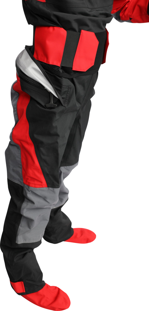 Detailansicht Dropseat, Farbe rot, Sandiline 'Extreme 4L WS' Damen Trockenanzug